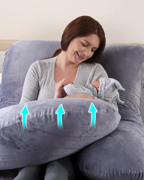 Momcozy G shaped Pregnancy Pillow - Grey Velvet