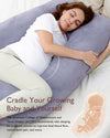 Momcozy G shaped Pregnancy Pillow - Grey Velvet