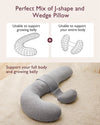 Momcozy F Shaped Pregnancy Pillow with Air Layer - Grey