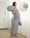 Momcozy F Shaped Pregnancy Pillow with Air Layer - Grey