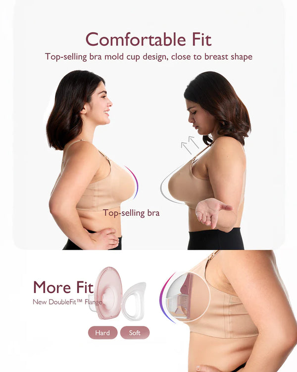 Momcozy M6 Wearable Electric Breast Pump, Flange Size: 24mm, Pack of 2 - Cozy Red