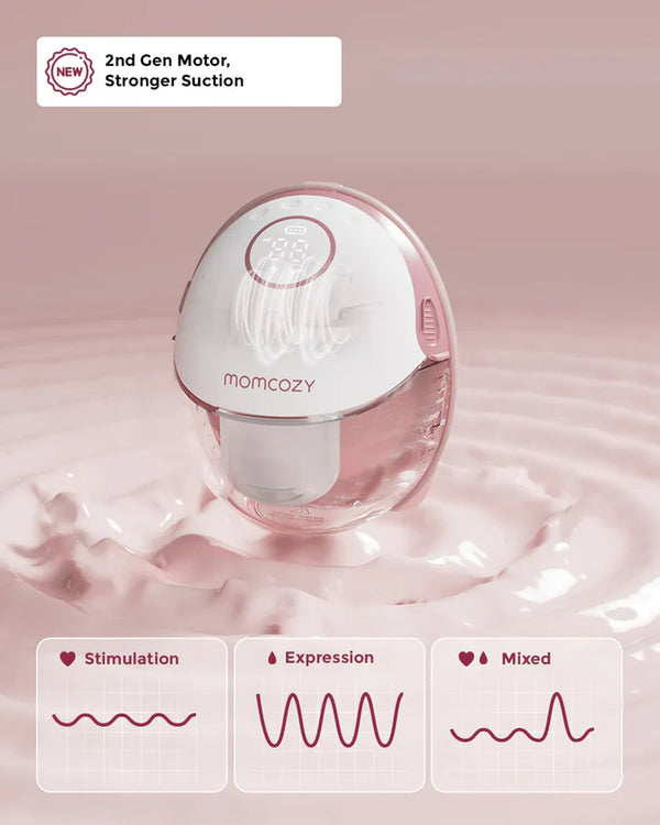 Momcozy M6 Wearable Electric Breast Pump, Flange Size: 24mm, Pack of 2 - Cozy Red