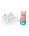 Melii 6 Piece Animal Ice Pops With Tray Feeding Accessories BPA Free Silicone Moulds (6M+) - Multicolor