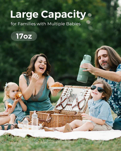 Momcozy Superfast Portable Breast Milk & Water Warmer, Fast Heating, Rechargeable & Travel Friendly - Green