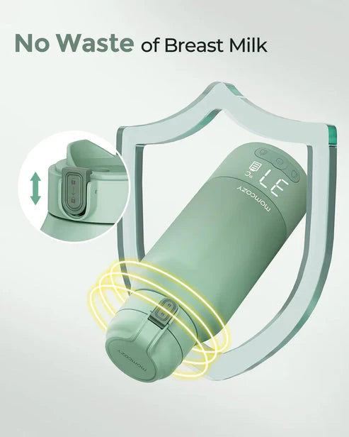 Momcozy Superfast Portable Breast Milk & Water Warmer, Fast Heating, Rechargeable & Travel Friendly - Green