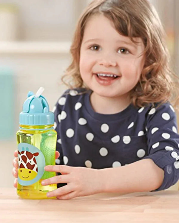 Zoo Straw Sipper-Handy Grab Strap-Giraffe-390 ml - Dezine Kids