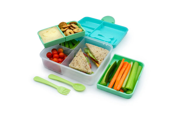 Melii 2 Tier Bento Box - Blue Mint Lime - Dezine Kids