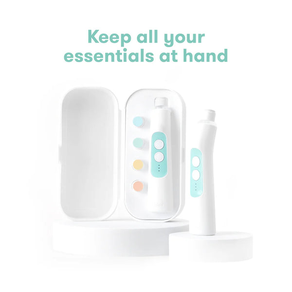 Frida Baby Electric Nail Buffer, Safe + Easy Baby Nail File, Nail Trimmer Kit for Newborn, Toddler, Children - White