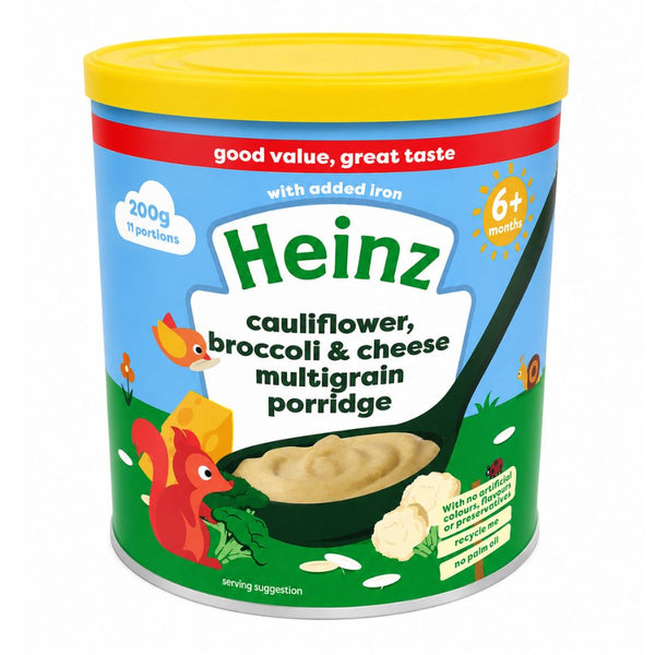 Heinz Baby Cereal for 6+ Months Baby, 200g - Cauliflower Broccoli & Cheese Multigrain Porridge