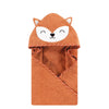 Hudson Baby Infant Boys Cotton Poly Animal Face Hooded Towel, Orange Fox, Size 30in x 30in