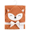 Hudson Baby Infant Boys Cotton Poly Animal Face Hooded Towel, Orange Fox, Size 30in x 30in