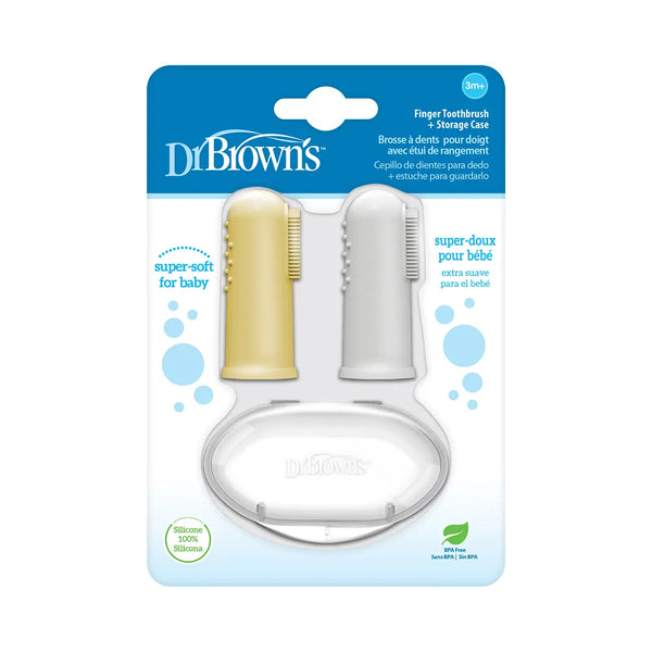 Dr. Browns Silicone Finger Toothbrush with Case Pack of 2 - Dezine Kids