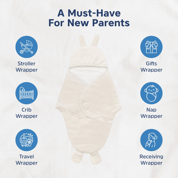 Hopop Baby Soft Fleece Hooded Wrapper Blanket - Dezine Kids