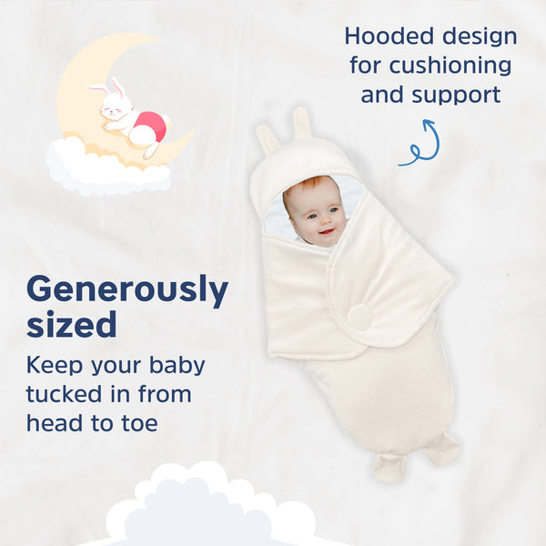 Hopop Baby Soft Fleece Hooded Wrapper Blanket - Dezine Kids