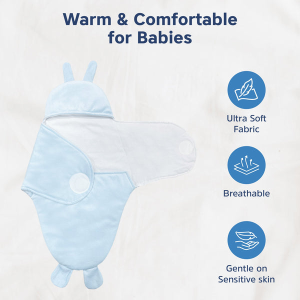 Baby Soft Fleece Hooded Wrapper Blanket - hopop.in