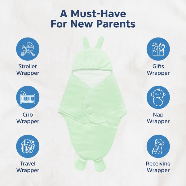 Hopop Baby Soft Fleece Hooded Wrapper Blanket - Dezine Kids