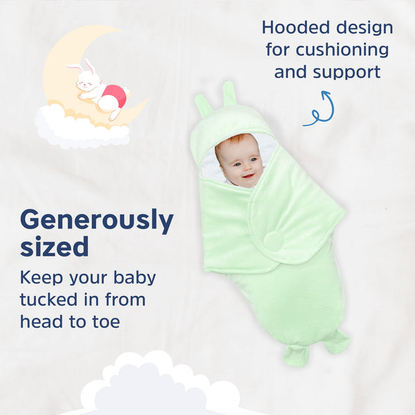 Hopop Baby Soft Fleece Hooded Wrapper Blanket - Dezine Kids