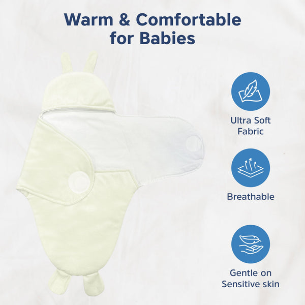 Hopop Baby Soft Fleece Hooded Wrapper Blanket - Dezine Kids
