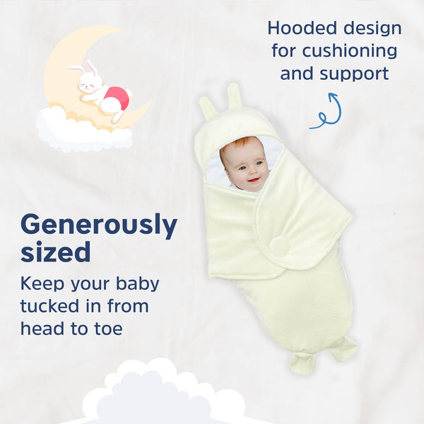 Hopop Baby Soft Fleece Hooded Wrapper Blanket - Dezine Kids