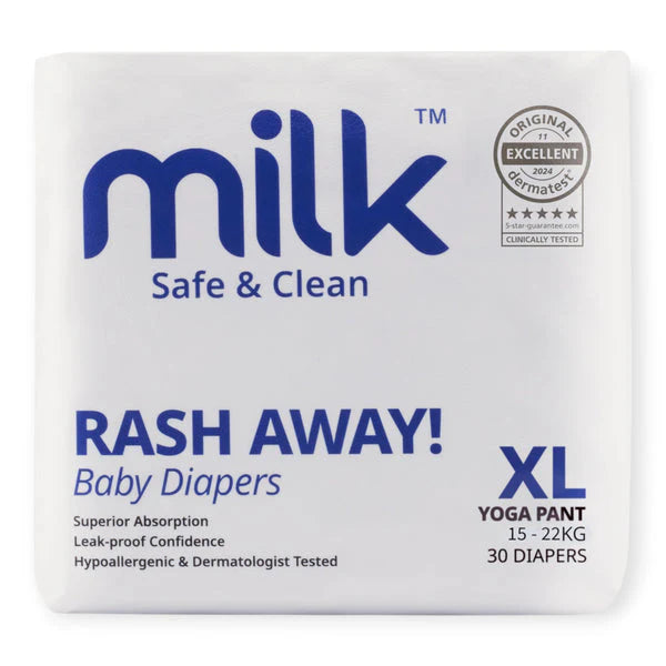 Milk Baby Diaper Yoga Pants, Size XL, 30 Pcs, 15 To 22 KG, Carton Box - Dezine Kids