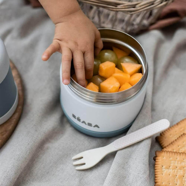 Beaba Stainless Steel Insulated Food Jar, Isothermal Portion 300 ml - Eucalyptus Green