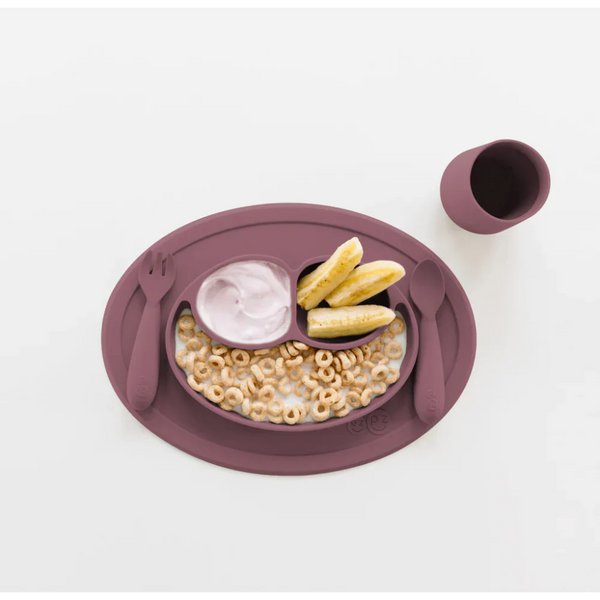 EzPz Mini Utensils for Toddlers (Spoon & Fork) - Mauve