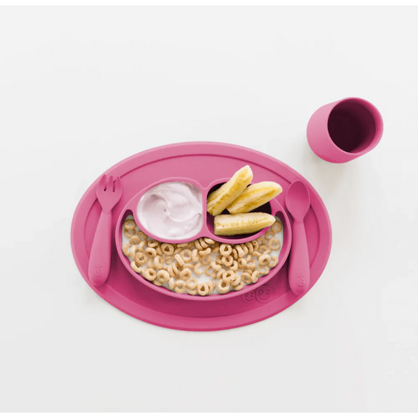 EzPz Mini Utensils for Toddlers (Spoon & Fork) - Pink