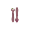 EzPz Mini Utensils for Toddlers (Spoon & Fork) - Mauve
