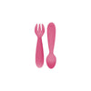 EzPz Mini Utensils for Toddlers (Spoon & Fork) - Pink