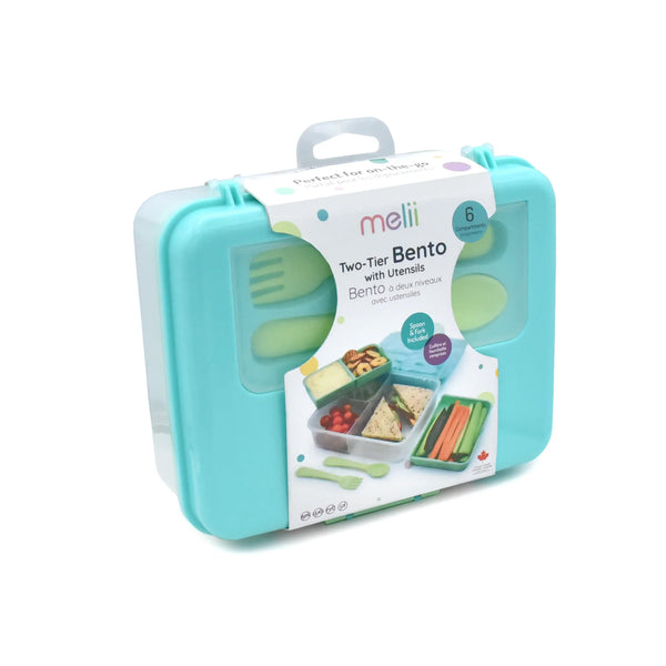 Melii 2 Tier Bento Box - Blue Mint Lime - Dezine Kids
