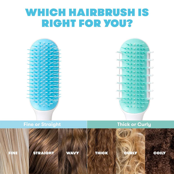 Frida Baby Detangling Hairbrush for Thick or Curly Hair, Wide Tooth Comb & Bristle Combo - Teal