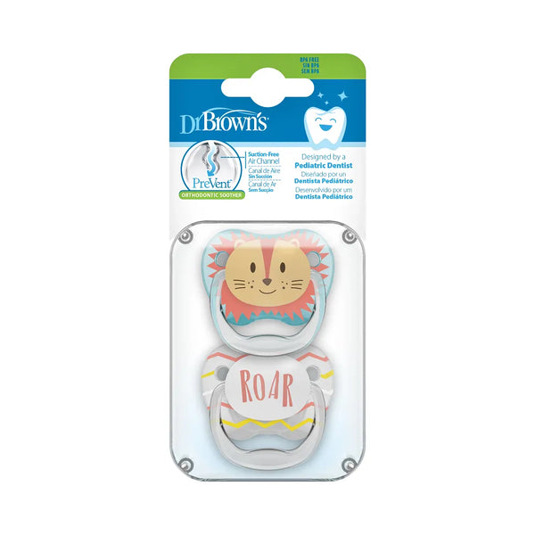 Dr.Browns PreVent Pacifiers Printed Shield Soother, Stage 1, 2-Pack - Dezine Kids