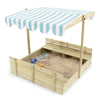 Plum Wooden Sandpit With Canopy - Natural