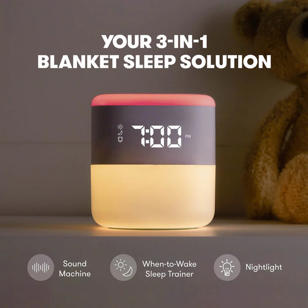 Frida Baby 3-in-1 Alarm Clock + Sound Machine + Nightlight , Wake Up Light Sunrise Alarm Clock, Noise Soother, Sleep Trainer - White