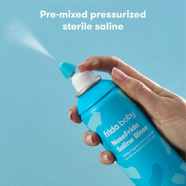 Frida Baby Saline Rinse for Toddler, Kids, Ages 2+, Saline Rinse for Sinus, Instant Congestion Relief & Allergy Relief, Safe for Daily Use