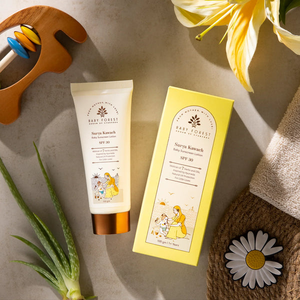 Surya Kawach Spf30 Baby Sunscreen Lotion - dezinekids.com