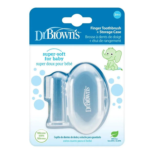 Dr.Browns Silicone Finger Toothbrush with Case - Clear