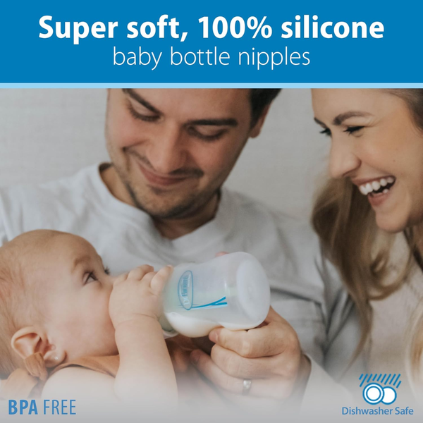Wide Neck Baby Bottle Nipples 2 Pack