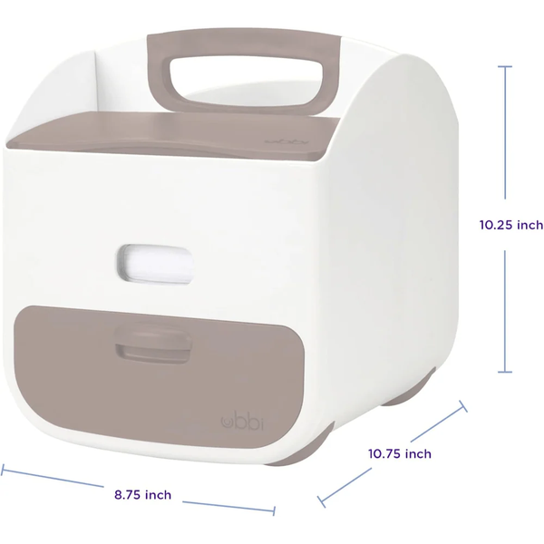 Ubbi Diaper Storage Caddy and Changing Mat - Taupe