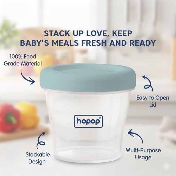 Hopop Baby Multi-Functional Food Storage Containers – Set of 4 - Dezine Kids
