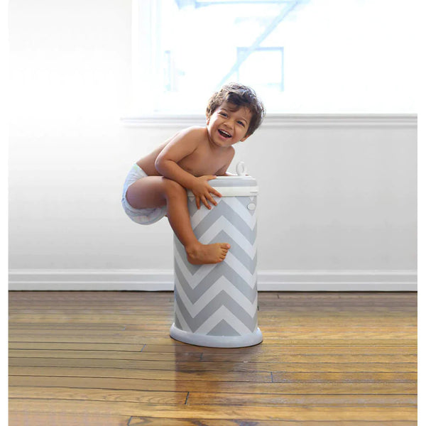 Ubbi Diaper Pail - Grey/Chevron