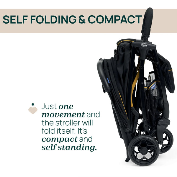 Chicco Glee Compact & Travel Stroller - Uneven Black - Dezine Kids