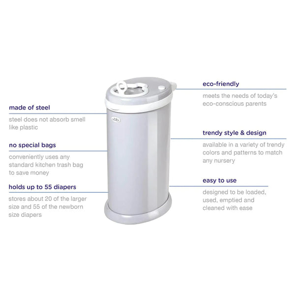 Ubbi Diaper Pail - Cloudy Blue - Dezine Kids