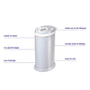 Ubbi Steel Odor Locking Diaper Pail - White - Dezine Kids
