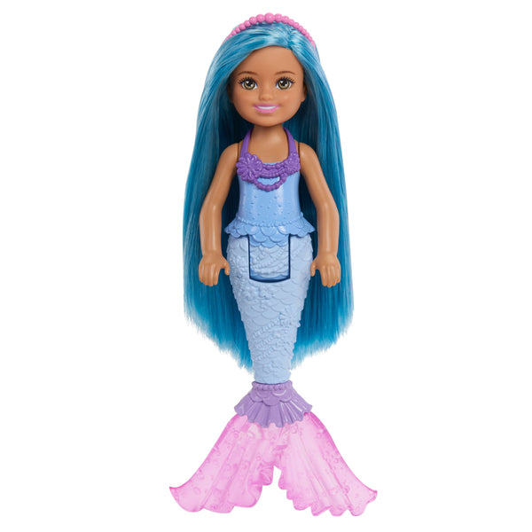 Barbie Chelsea Mermaid Small Doll with Blue Hair & Removable Hair Accessory - Dezine Kids