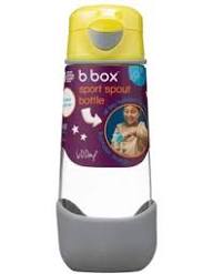 B.Box Tritan Sport Spout Bottle for Kids, 600 ml - Lemon Sherbet Yellow Grey