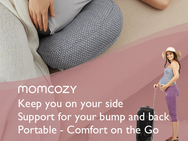 Momcozy Maternity Accessory Portable Maternity Pillow - Grey