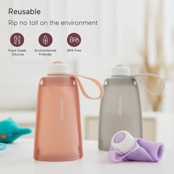 Momcozy Silicone Breast Milk Bags 260 ml - Pack of 5