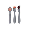 Happy Utensils for Toddlers(Spoon, Fork & Knife) - Grey - Dezine Kids