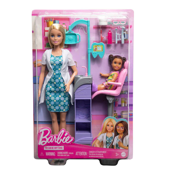 Barbie Careers Blonde Hair Dentist Doll and Playset with Accessories Medical Doctor Set for Kids Ages 3+ - Dezine Kids
